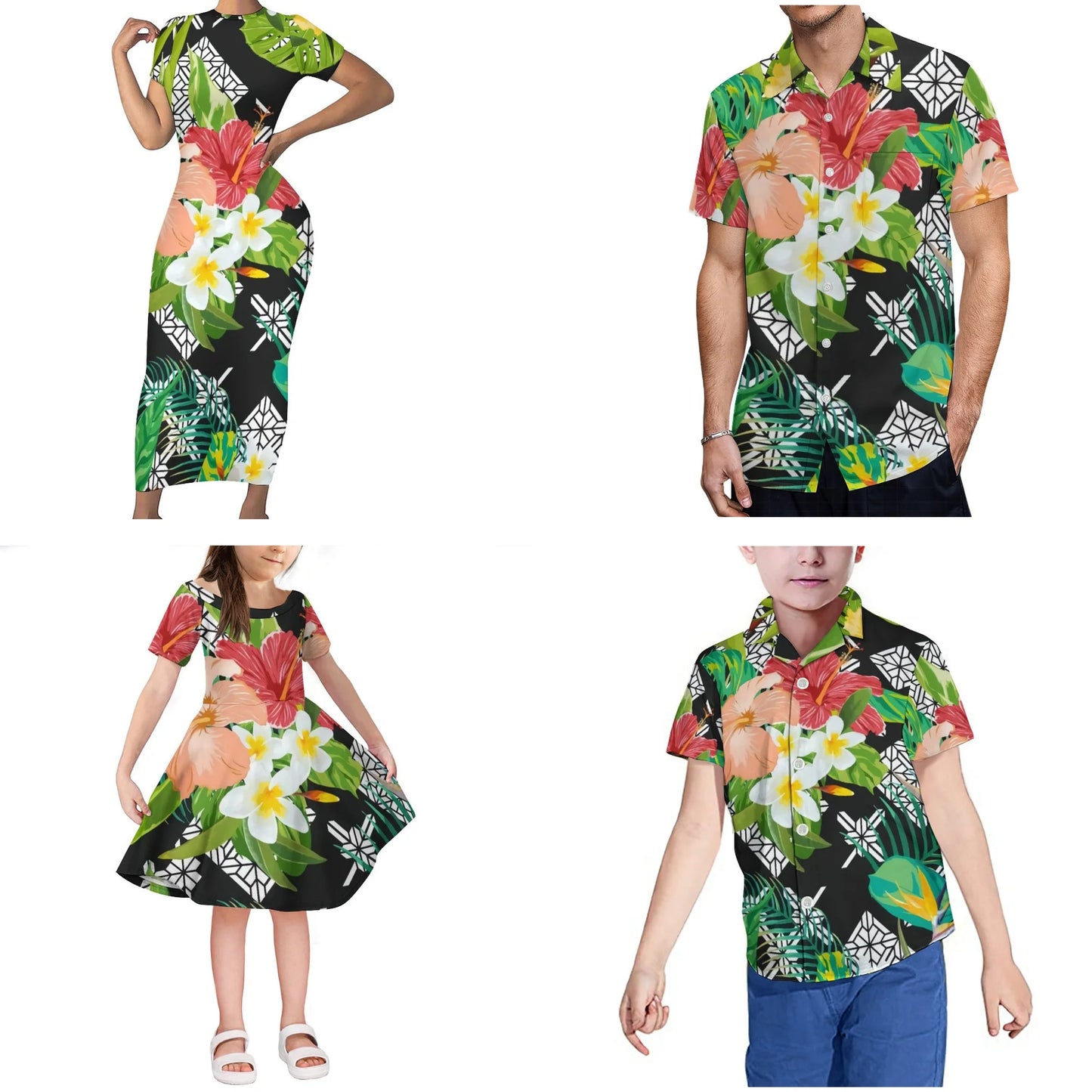 Custom Causal Family Matching Clothes Polynesian