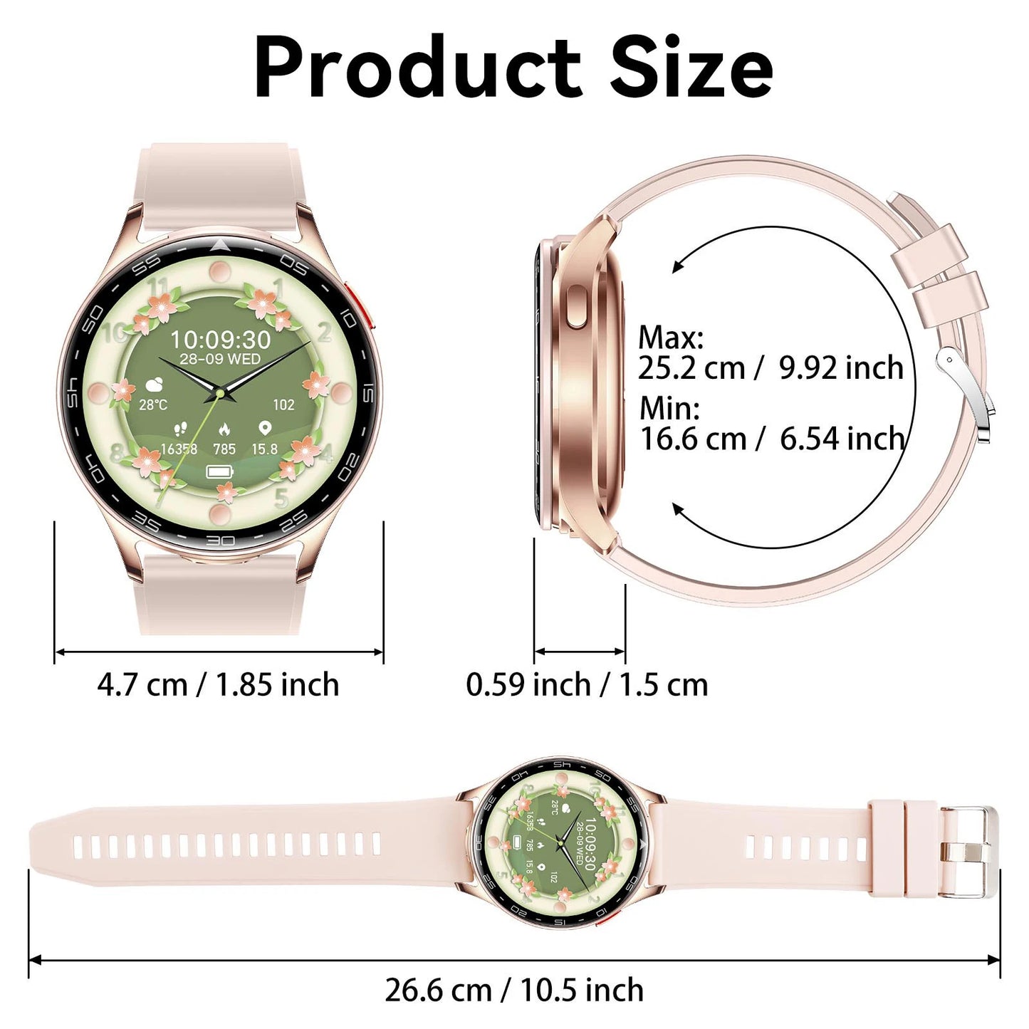 Smart Watch with Earbuds for Men Women 1.39'' Fitness Tracker Smartwatch 2-in-1 Waterproof Fitness Watches Sleep Tracking