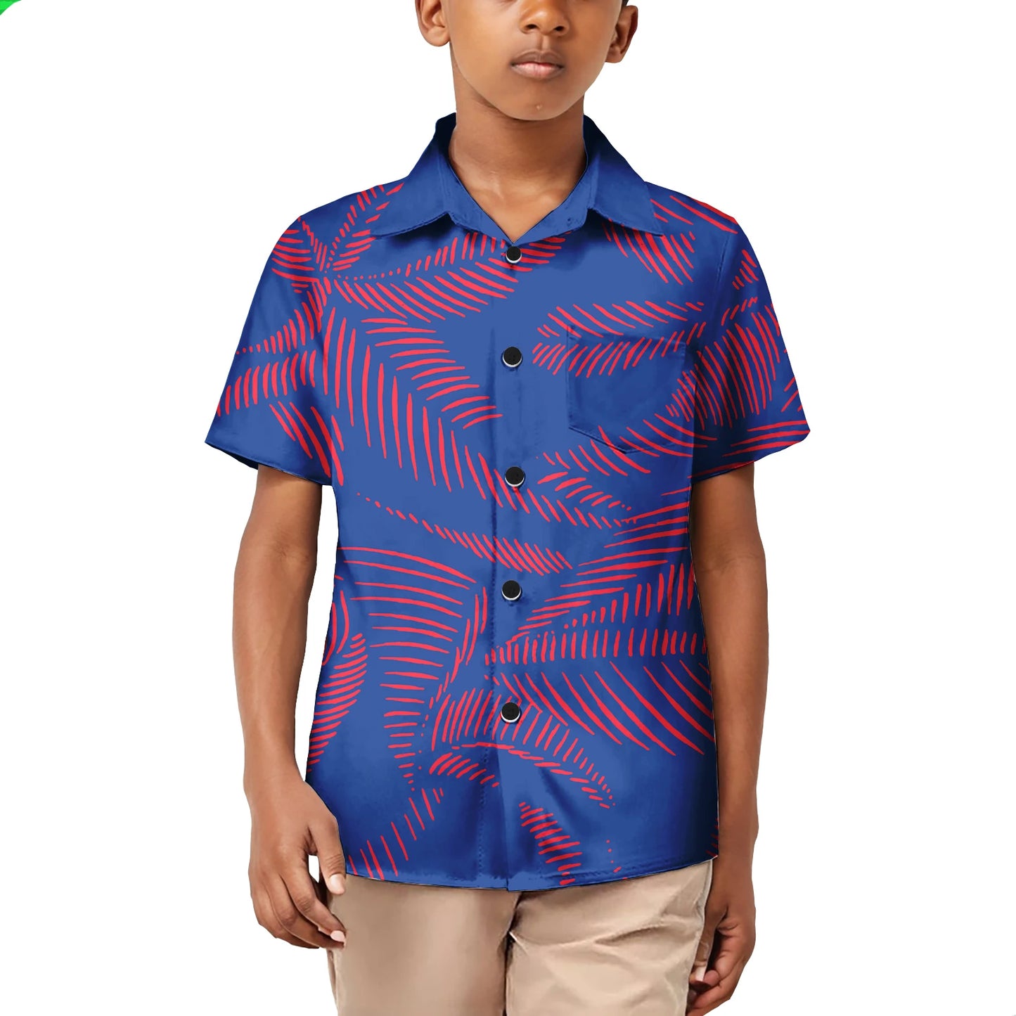 Custom Printed Polynesian Aloha Shirts For Boy Toddler Summer Hawaiian Short-Sleeve Shirt For Kids Plus Size