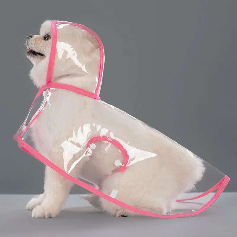 Pet Raincoat Transparent. Dog Raincoat Waterproof and Windproof.
