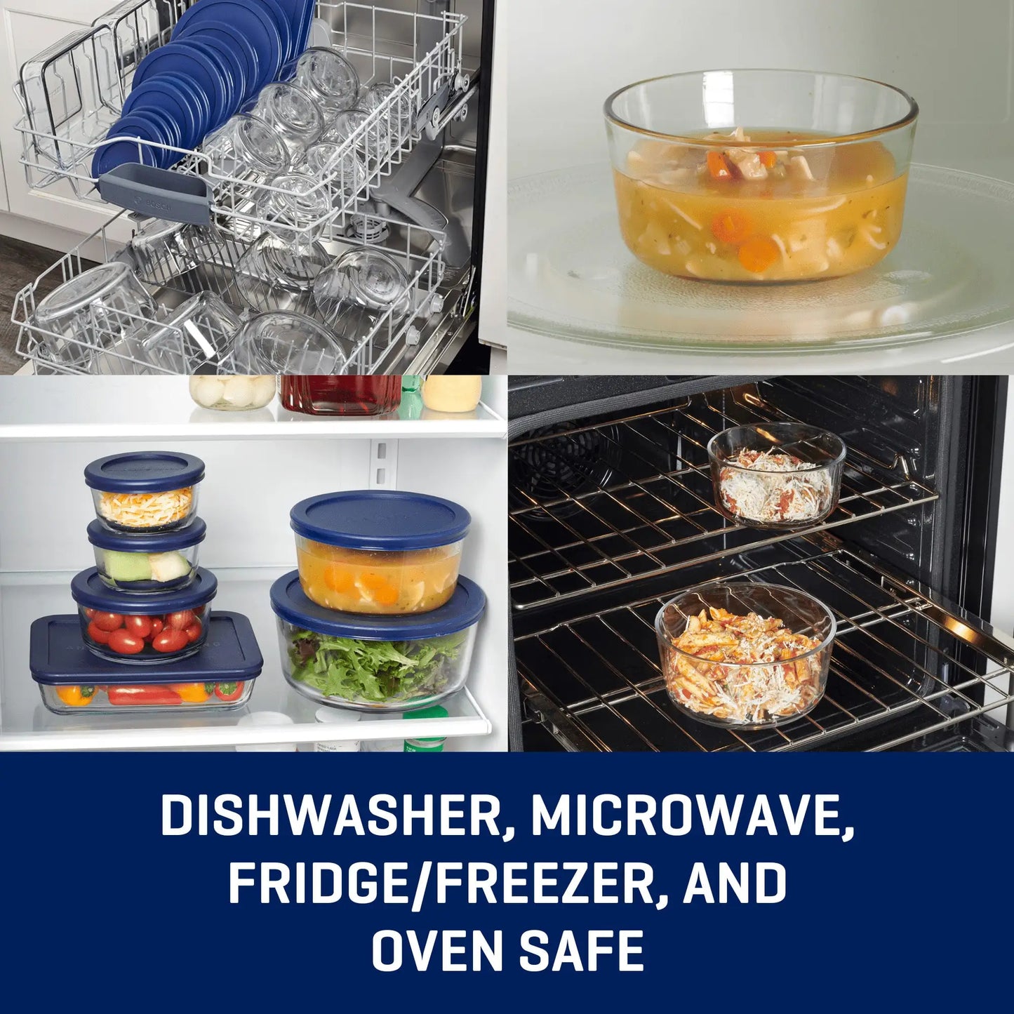 Glass food storage containers with lids, 30 pieces, protect food flavors, are extra durable, dishwasher and microwave safe