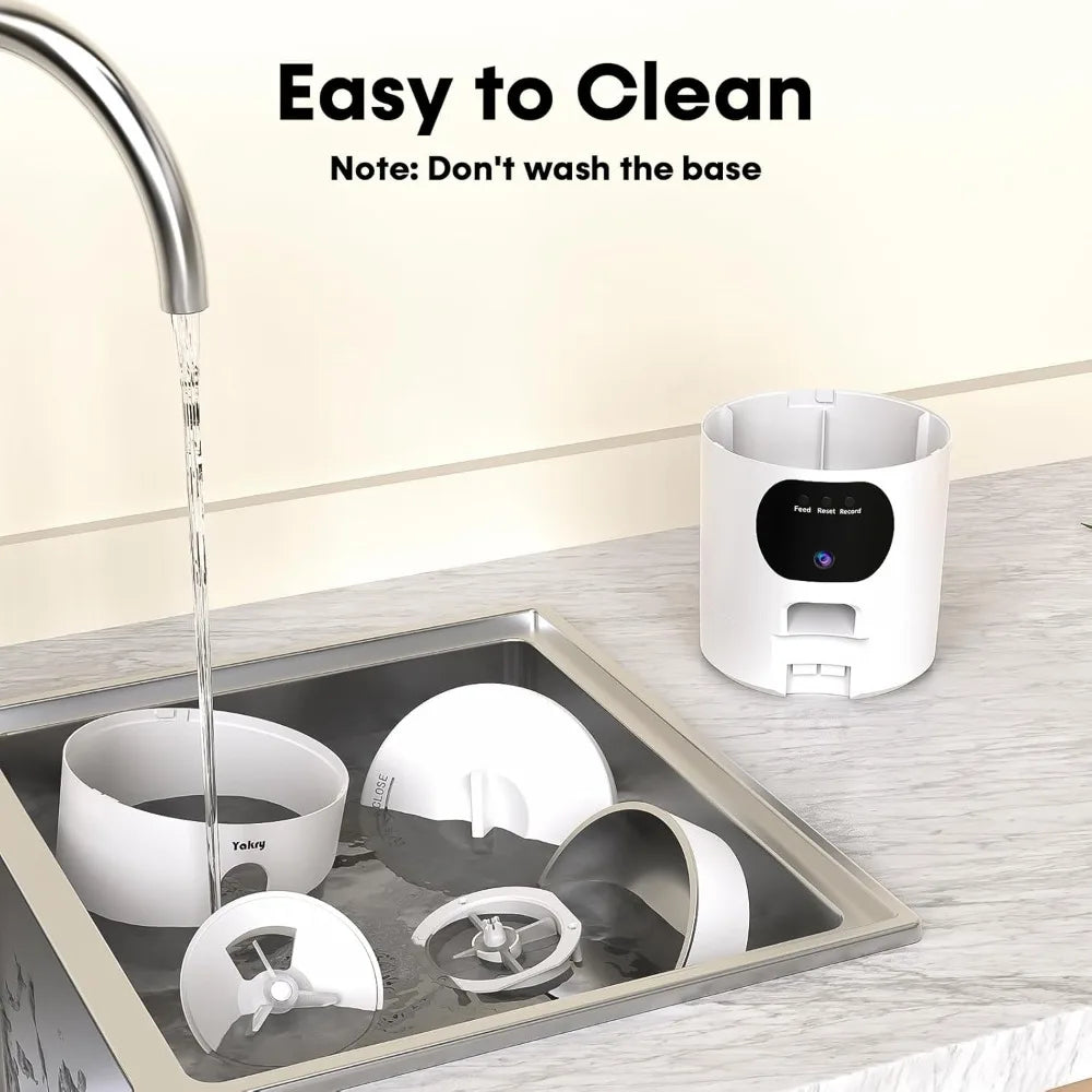 Smart Pet Feeder with Camera: WiFi Timed Food Dispenser, 2-Way Audio, Night Vision, App Control
