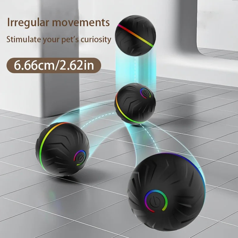 Intelligent dog toy, interactive pet toy, random rolling and jumping, colorful lights, long-lasting battery life of 4 hours, inc