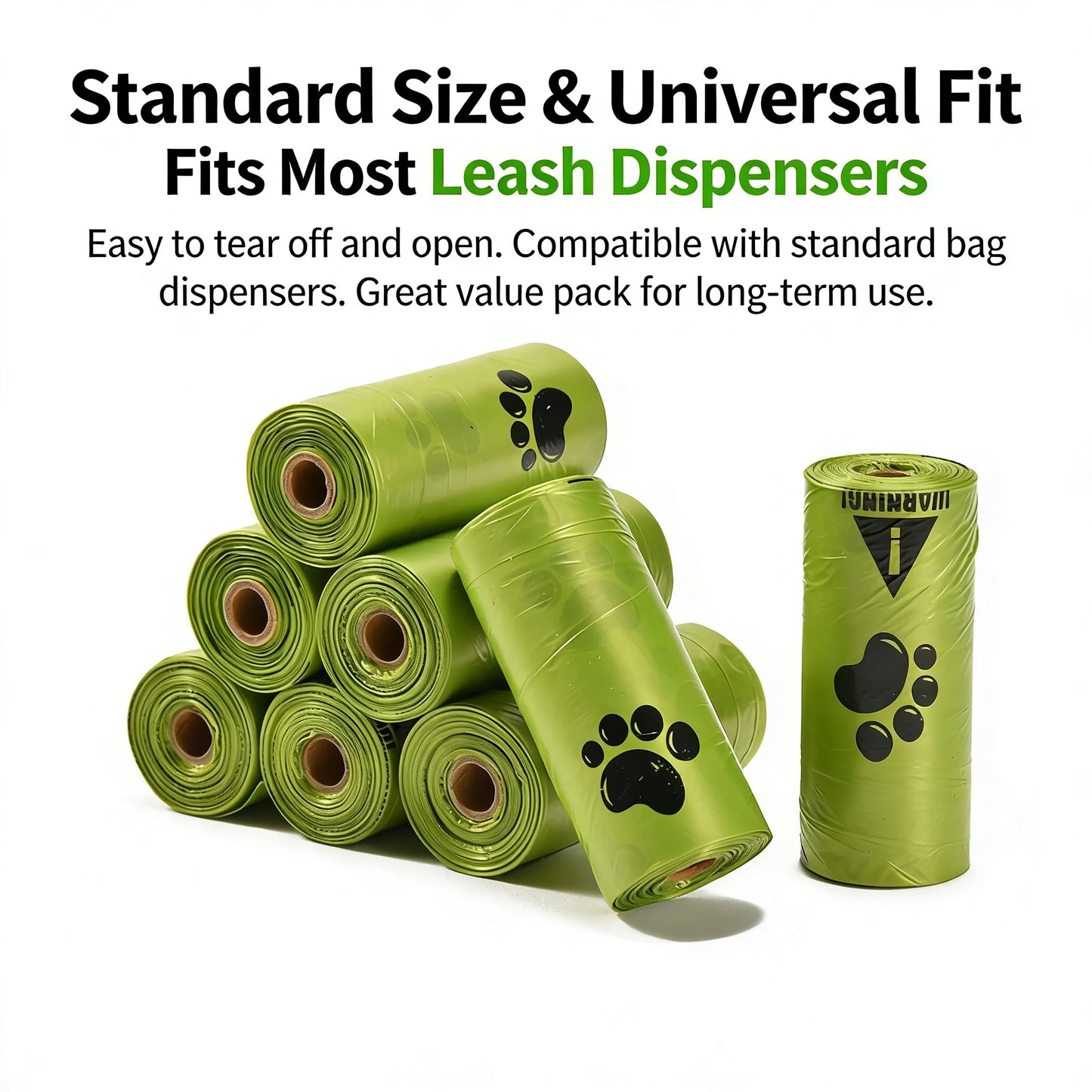 Eco-Friendly Dog Poop Bags, Leak-Proof Extra Thick, EPI Material Unscented.