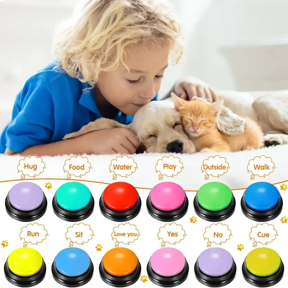 8PCS Dog Communication Buttons Voice Recording Button for Pet Training Buzzer
