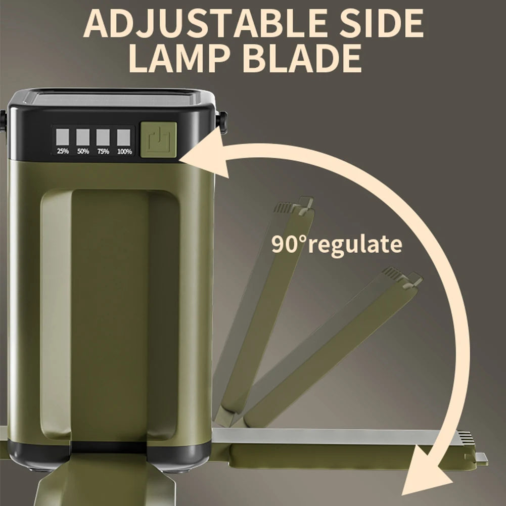 Solar Outdoor Portable Camping Light Solar Charging Foldable Camping Light Power Bank Rechargeable Lantern for Camping Hiking