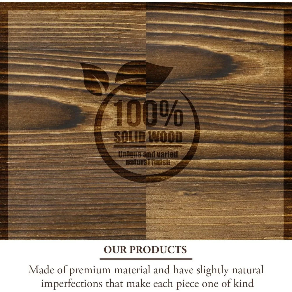 5.5 Foot Tall Rustic Burnt Wood Over Toilet 3-Tier Standing Shelf Bathroom Organizer