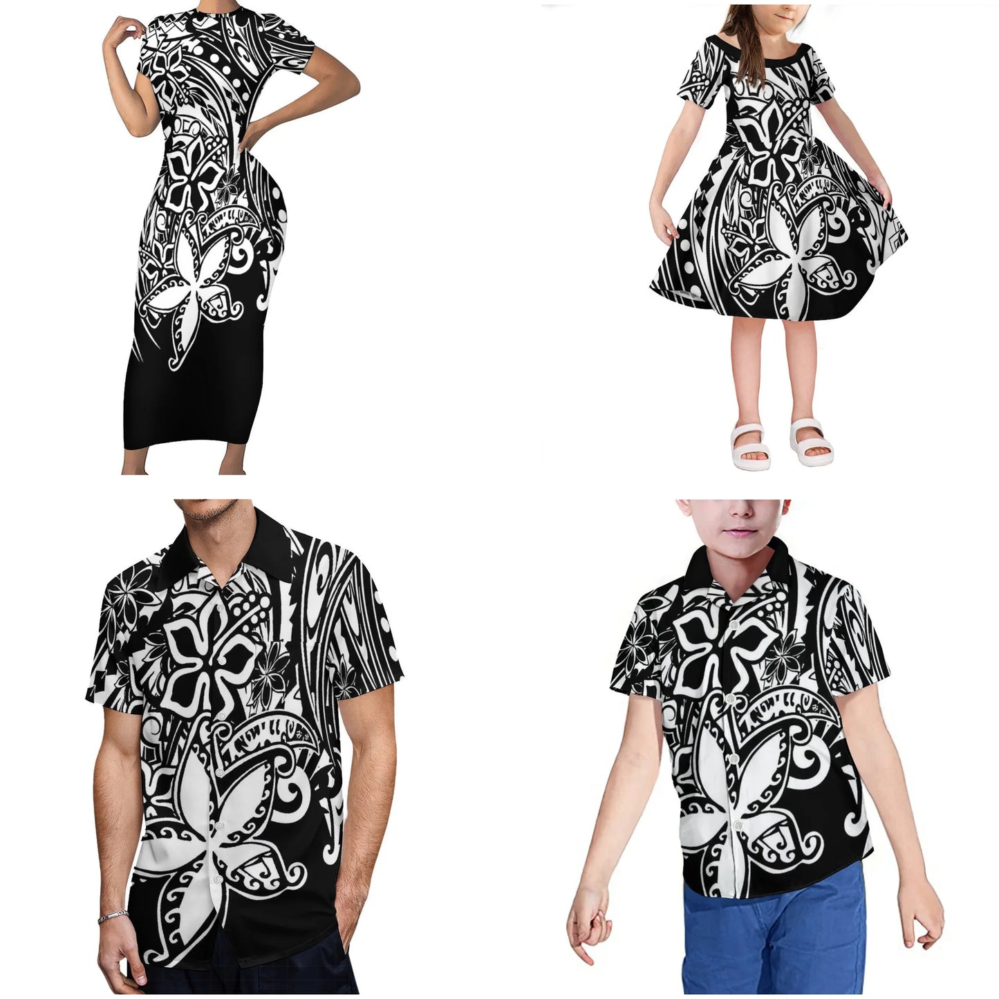 Custom Causal Family Matching Clothes Polynesian