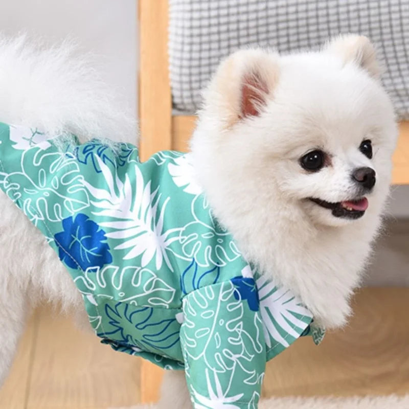 Summer Pet Clothes, Hawaiian Style Beach Dog Shirts Fashion. Puppy Vest. Coconut Print Cat Shirt, Chihuahua, Yorkies Pet Clothes.