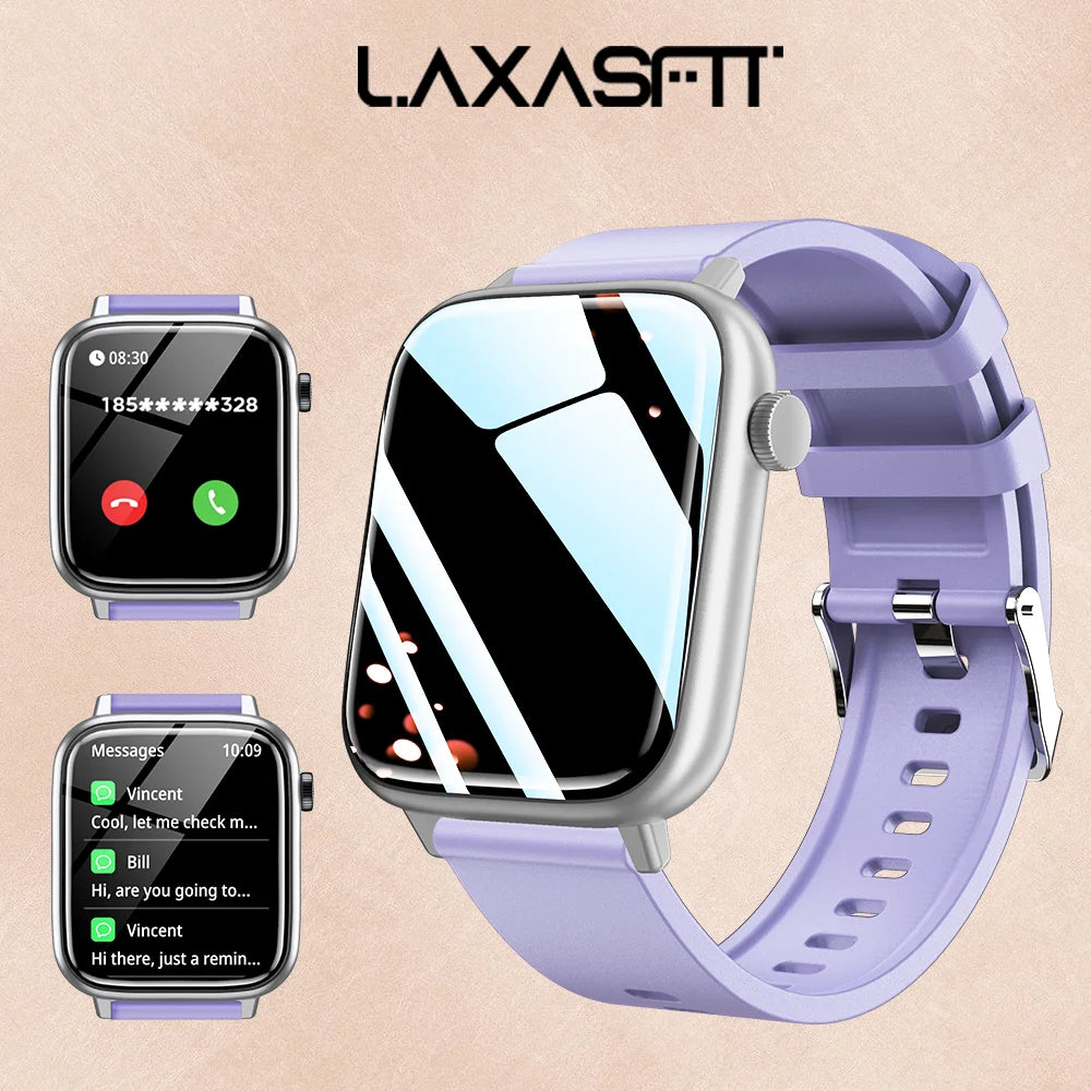 LAXASFI 2026 New Smartwatch 1.85-inch HD Touchscreen IP68 Water Resistance Sleep Monitor Bluetooth Call Stylish Smart Wristwatch
