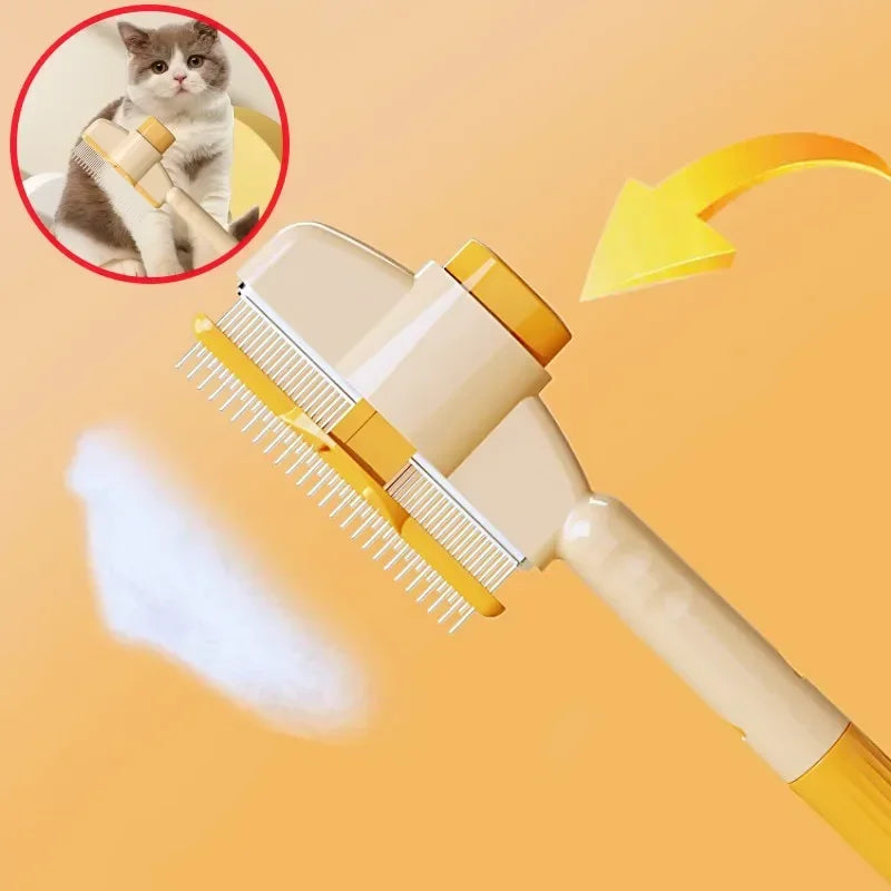 Self-cleaning, Retractable messaging Brush/Comb for Pet Grooming