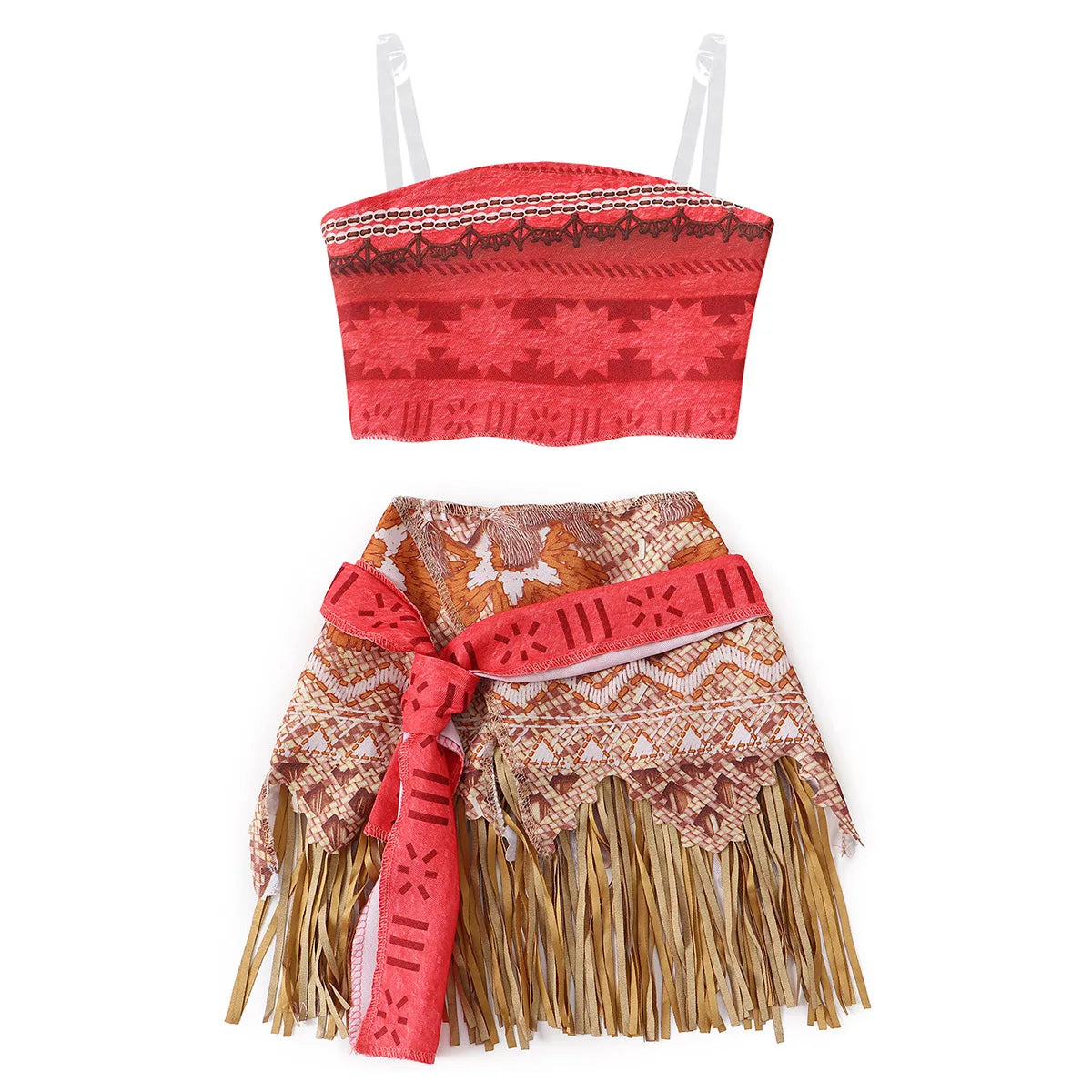 Costume Moana Two Pieces Dress up for Girls Polynesian Style Vaiana Princess Costume Halloween