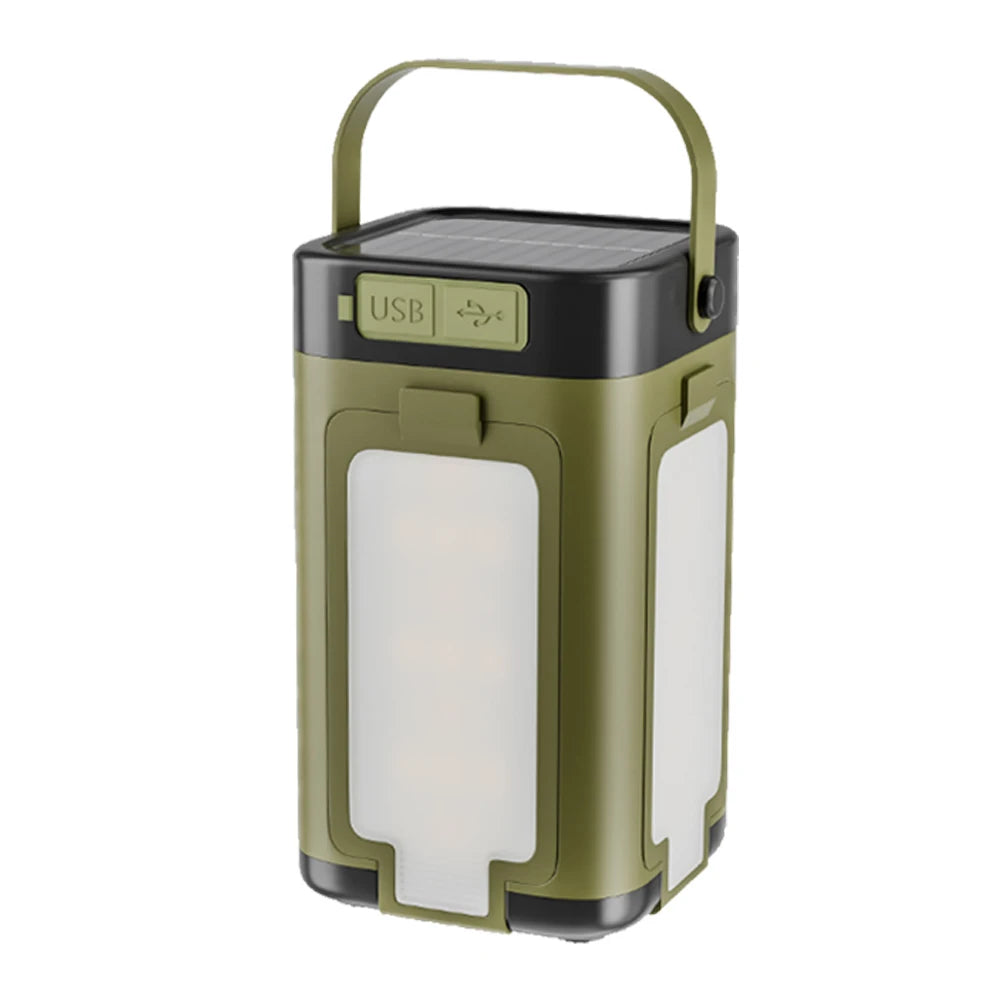 Solar Outdoor Portable Camping Light Solar Charging Foldable Camping Light Power Bank Rechargeable Lantern for Camping Hiking