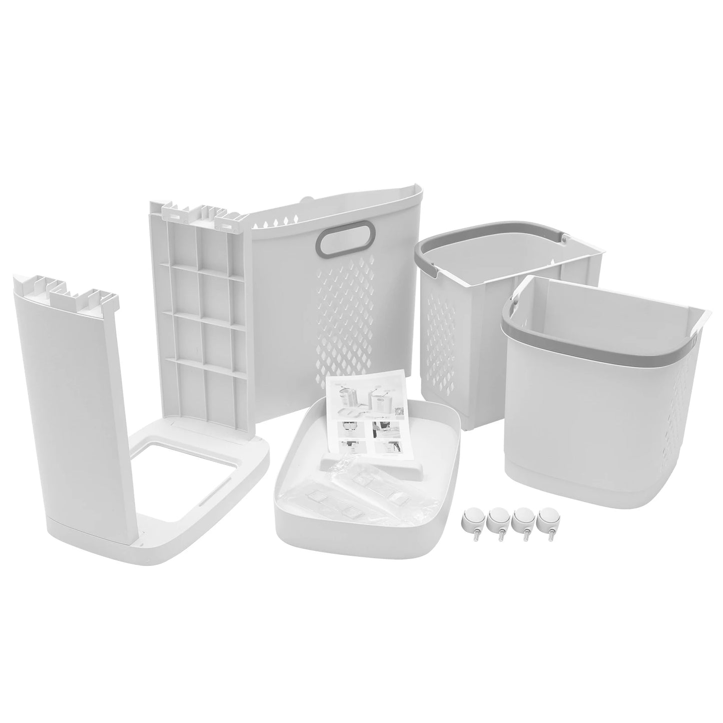 Laundry Hamper Organizer with 3-Tier Baskets, Removable Wall-Mountable Hampers, Tilted Design, Space-Saving Solution