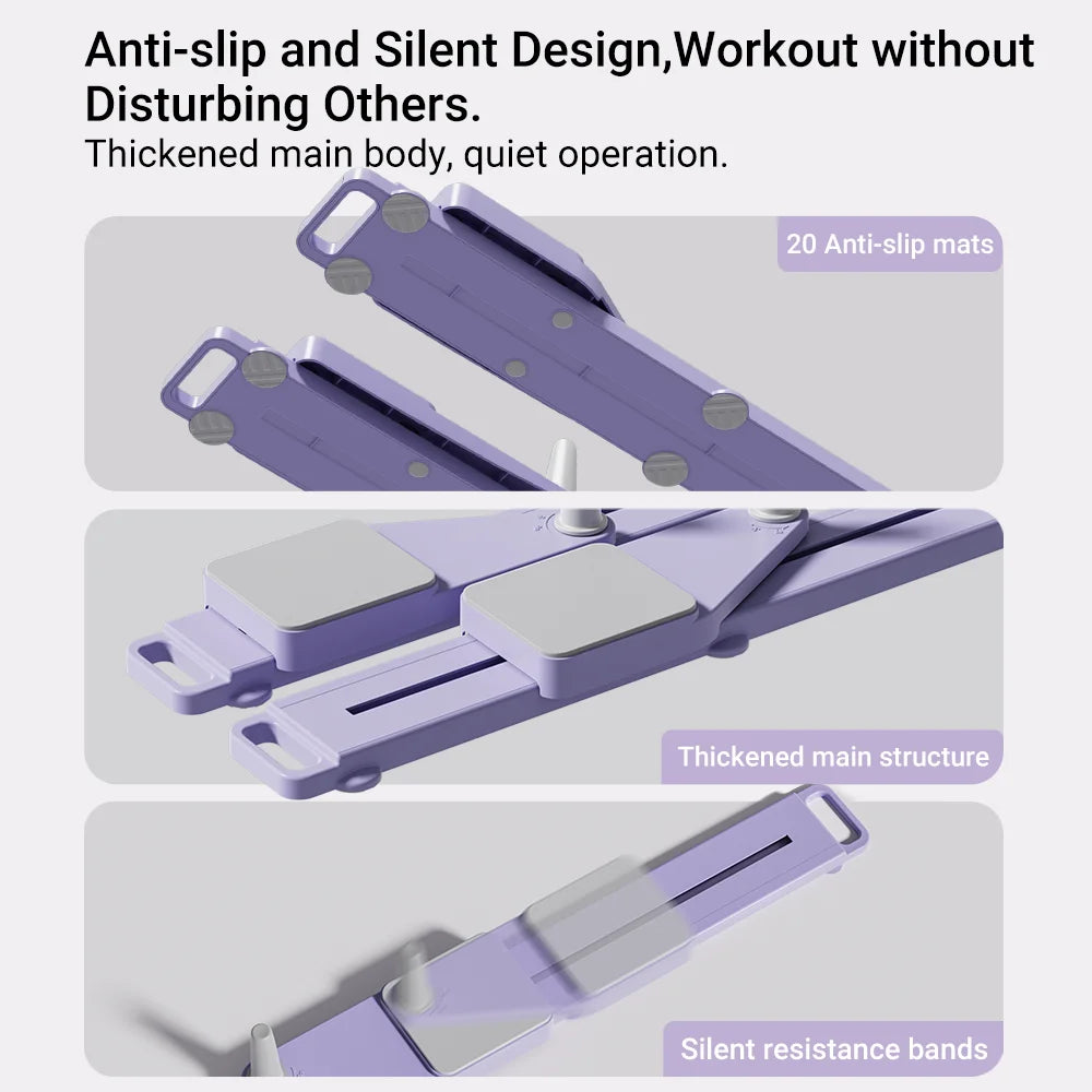 2-in-1 Abs & Ski Board - Portable Core/Leg Trainer, Split Pilates-Reformer for Home Gym, Lightweight Full-Body Fitness