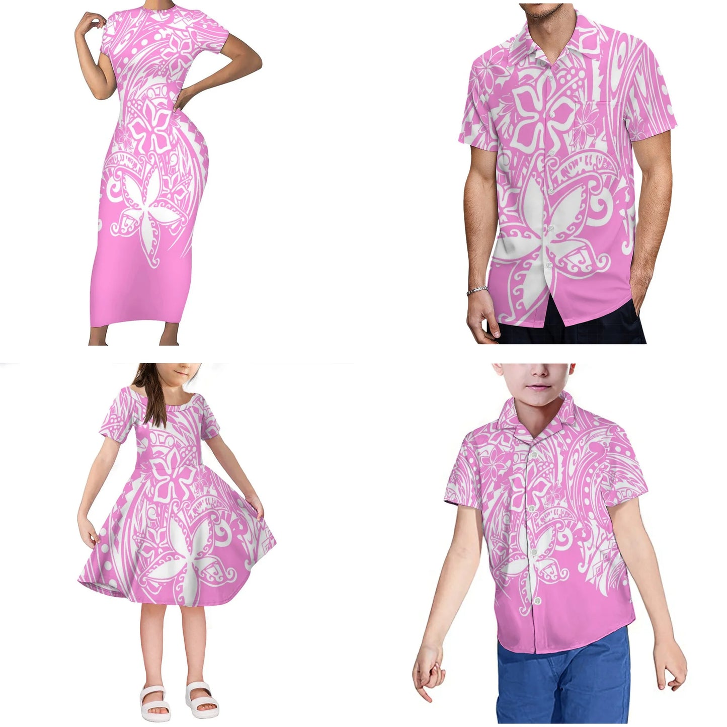 Custom Causal Family Matching Clothes Polynesian