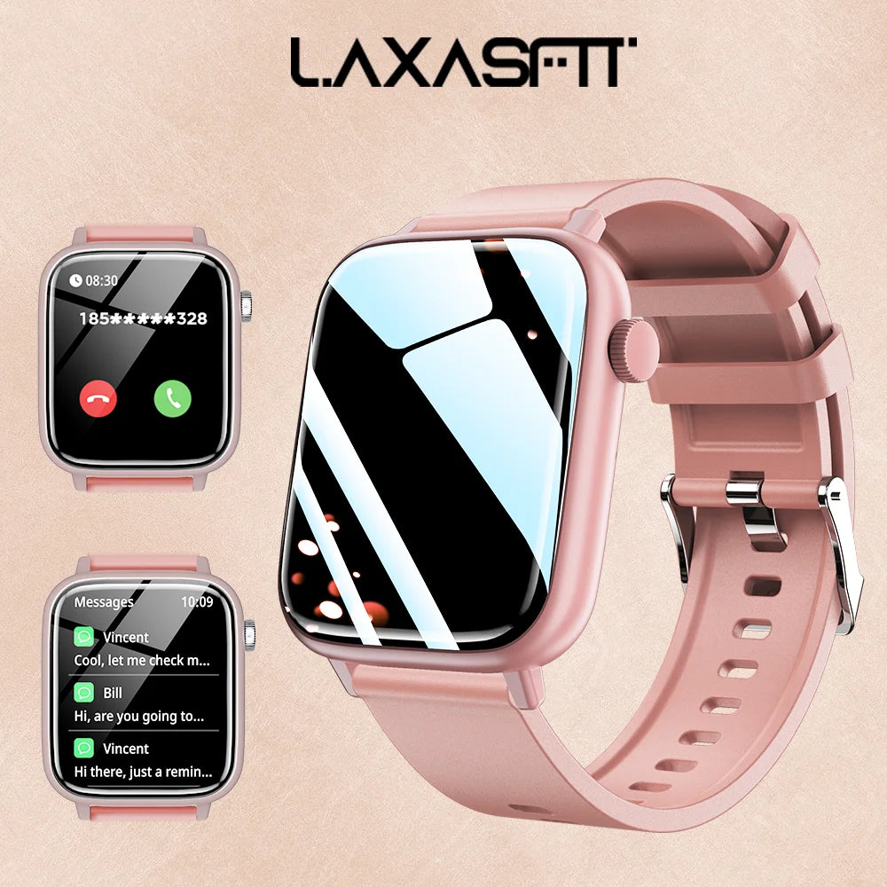 LAXASFI 2026 New Smartwatch 1.85-inch HD Touchscreen IP68 Water Resistance Sleep Monitor Bluetooth Call Stylish Smart Wristwatch
