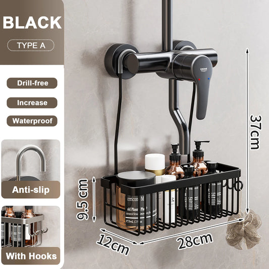 Convenient Toilet Shower Rack with No Drilling Installation Bathroom Storage Basket for Shower Room and Bath Products