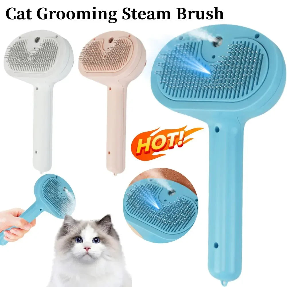 Multifunction Steam Brush & Hair Remover Brush & Dematting Comb for Dogs and Cats