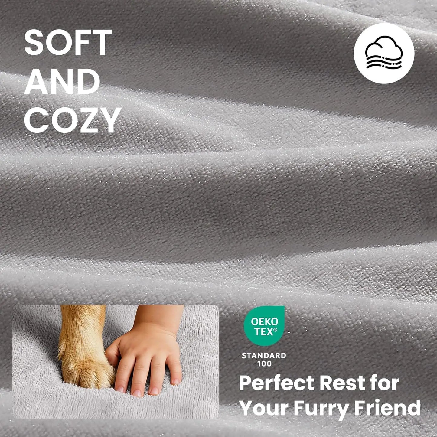 Orthopedic Waterproof Dog Bed for Medium Dogs, Machine-Washable Cover, High Density Foam, Crate Bed 30 inch Gray
