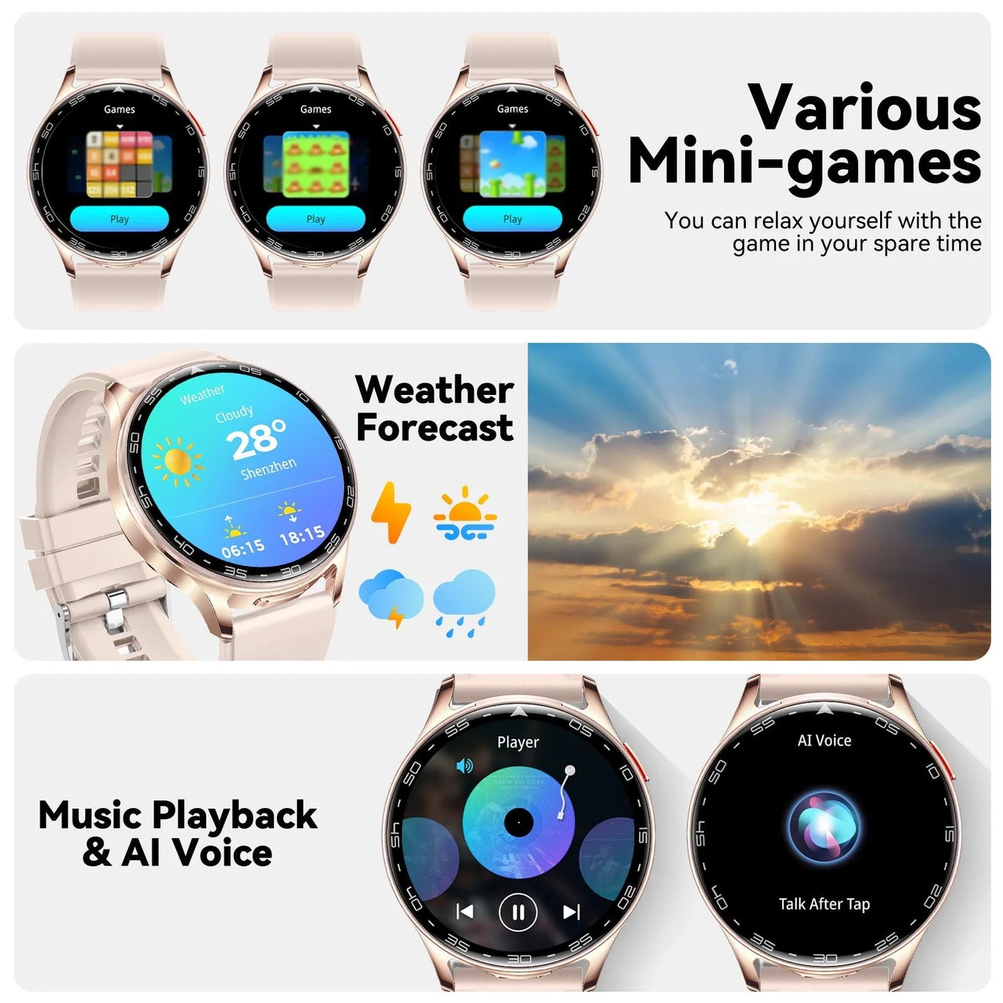 Smart Watch with Earbuds for Men Women 1.39'' Fitness Tracker Smartwatch 2-in-1 Waterproof Fitness Watches Sleep Tracking