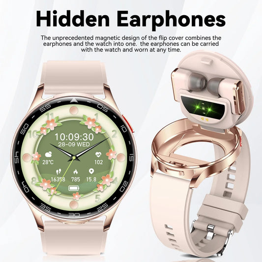 Smart Watch with Earbuds for Men Women 1.39'' Fitness Tracker Smartwatch 2-in-1 Waterproof Fitness Watches Sleep Tracking