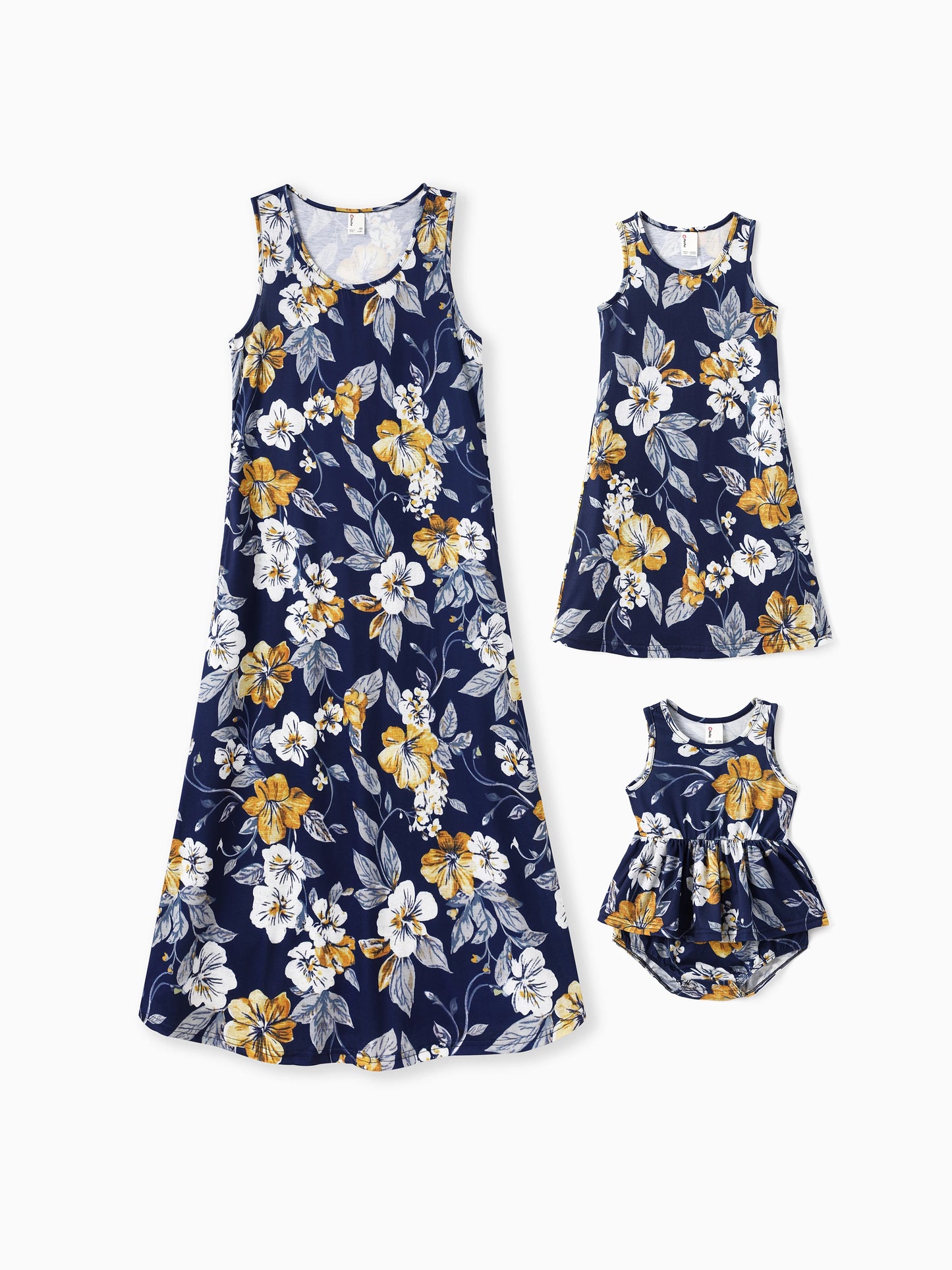 Matching Family Floral Print Sleeveless Dress for Mommy and Me