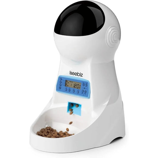 Automatic Cat Feeder 101oz/3L Timed Cat Feeder for Dry Food with Anti-Clog Design Up to 4 Meals with Portion Control Dual Power
