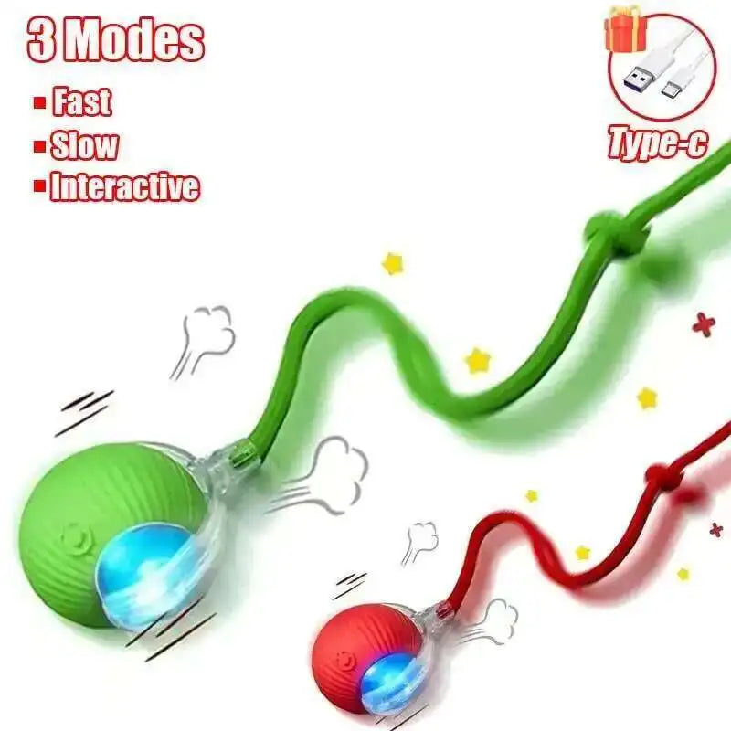 Smart Dog Interactive Ball Toys Automatic Rolling Ball Rechargeable Electric Pet Interactive Toy Dog Cat Training Imitate Mouse