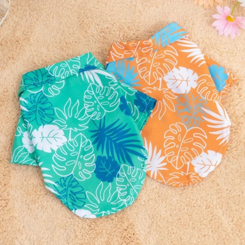 Summer Pet Clothes, Hawaiian Style Beach Dog Shirts Fashion. Puppy Vest. Coconut Print Cat Shirt, Chihuahua, Yorkies Pet Clothes.