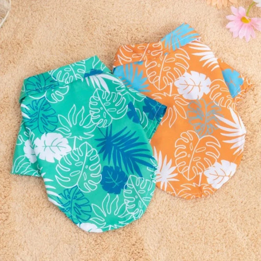 Summer Pet Clothes, Hawaiian Style Beach Dog Shirts Fashion. Puppy Vest. Coconut Print Cat Shirt, Chihuahua, Yorkies Pet Clothes.