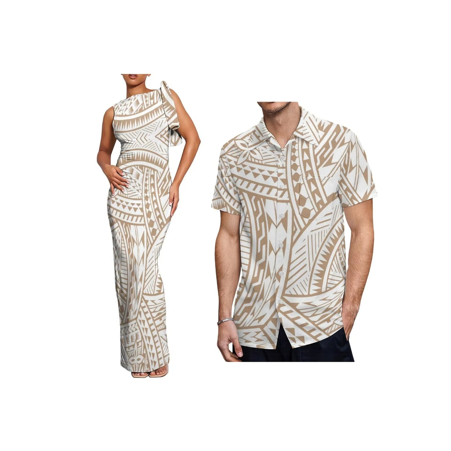 New Polynesian Island Print Dress Custom Ladies Elegant Lace up Stacked Tie-Up Wrap Sleeveless Maxi Dress