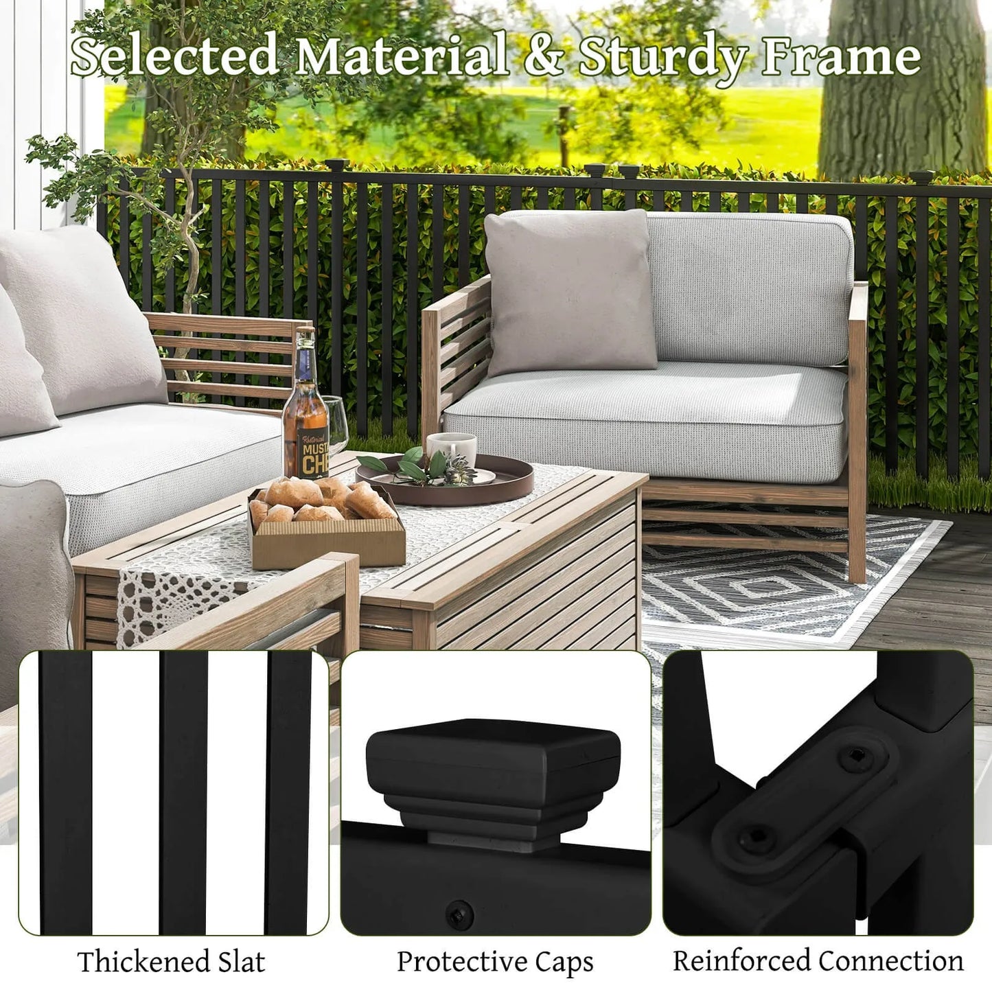 39" x 80" Vinyl Picket Fence 2 No Dig Fence Panels for Soft Ground White