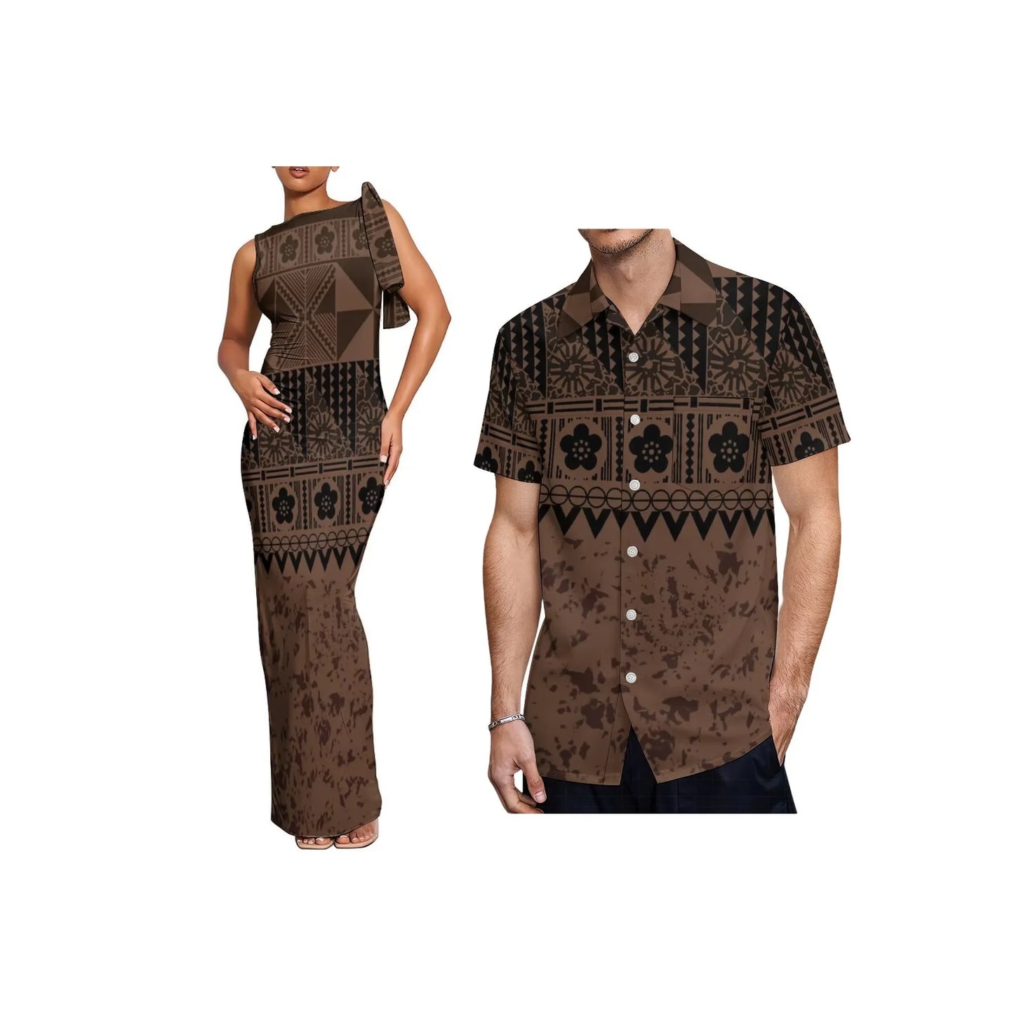 New Polynesian Island Print Dress Custom Ladies Elegant Lace up Stacked Tie-Up Wrap Sleeveless Maxi Dress