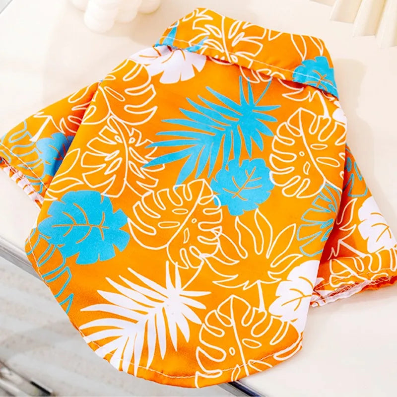 Summer Pet Clothes, Hawaiian Style Beach Dog Shirts Fashion. Puppy Vest. Coconut Print Cat Shirt, Chihuahua, Yorkies Pet Clothes.