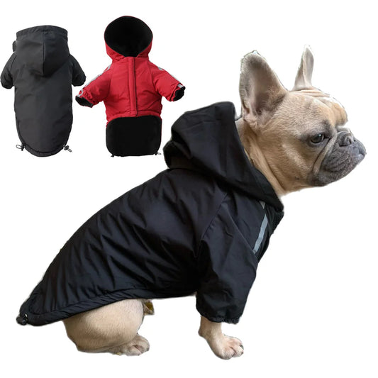 Pet Dog Waterproof Warm Coat Cotton Hooded Jacket The Dog Face Small Dogs Cat Reflective Pet Clothes Winter Coat