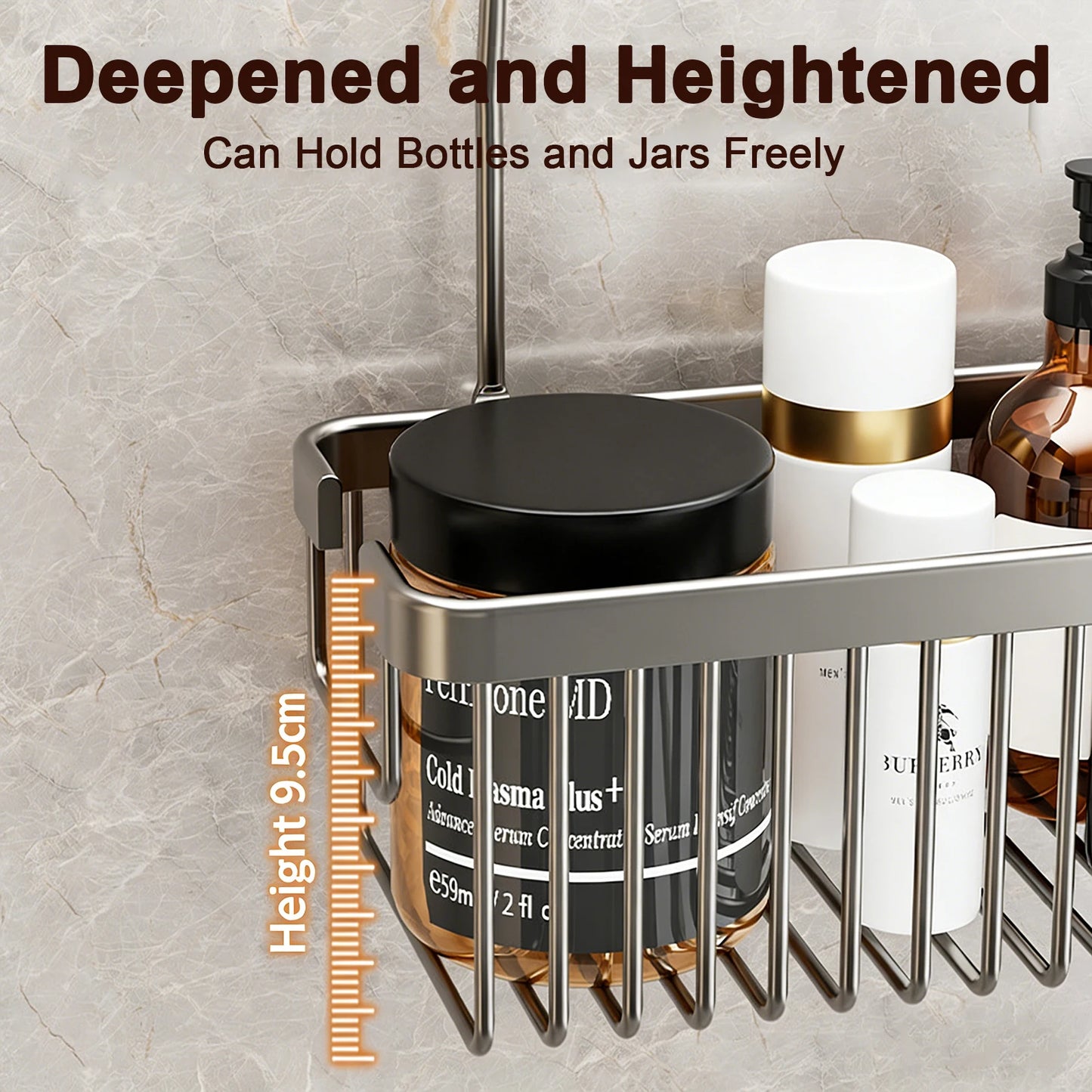 Convenient Toilet Shower Rack with No Drilling Installation Bathroom Storage Basket for Shower Room and Bath Products