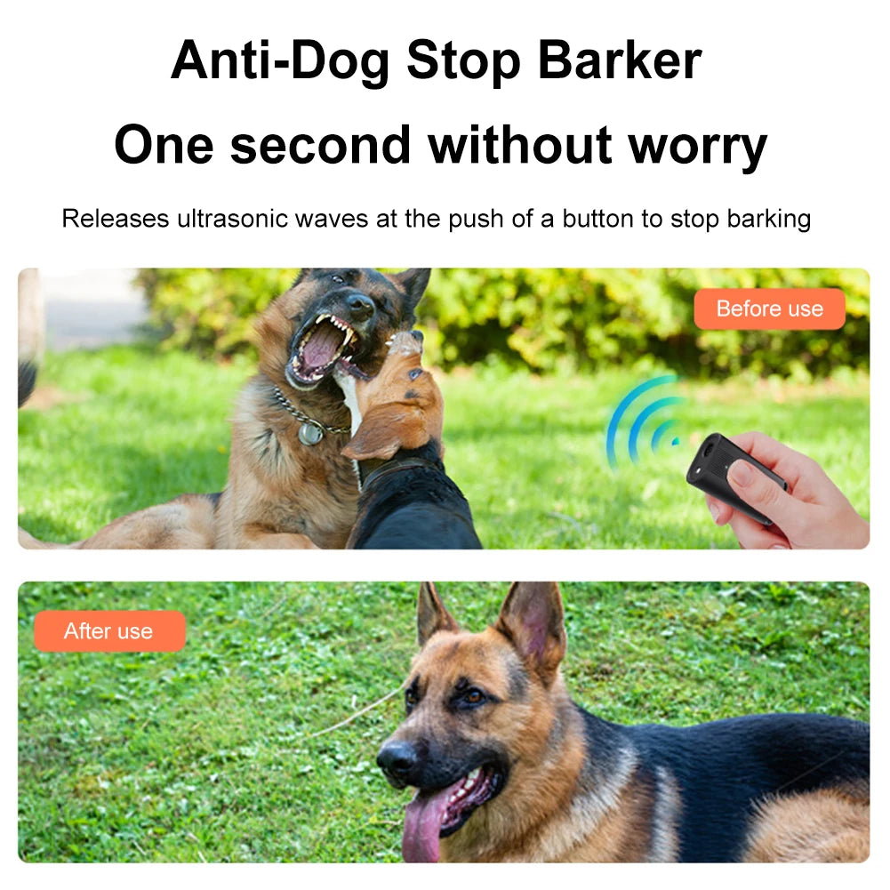 Ultrasonic Dog Bark Deterrent Device Long Range Rechargeable Anti-Barking Device Pet Dog Repeller Correct Your Dogs Bad Behavior