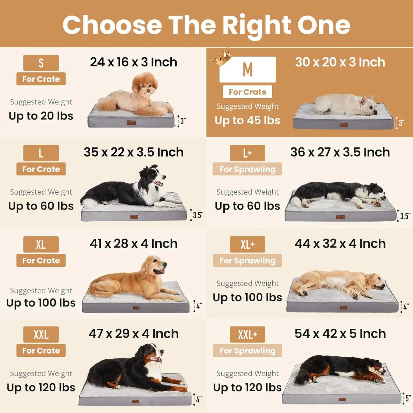 Orthopedic Waterproof Dog Bed for Medium Dogs, Machine-Washable Cover, High Density Foam, Crate Bed 30 inch Gray