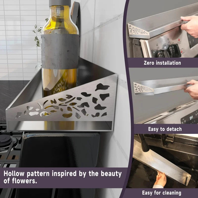 30" Magnetic Stove Top Shelf in Stainless Steel - Over Stove Spice Rack & Seasoning Organizer, Saves Counter Space