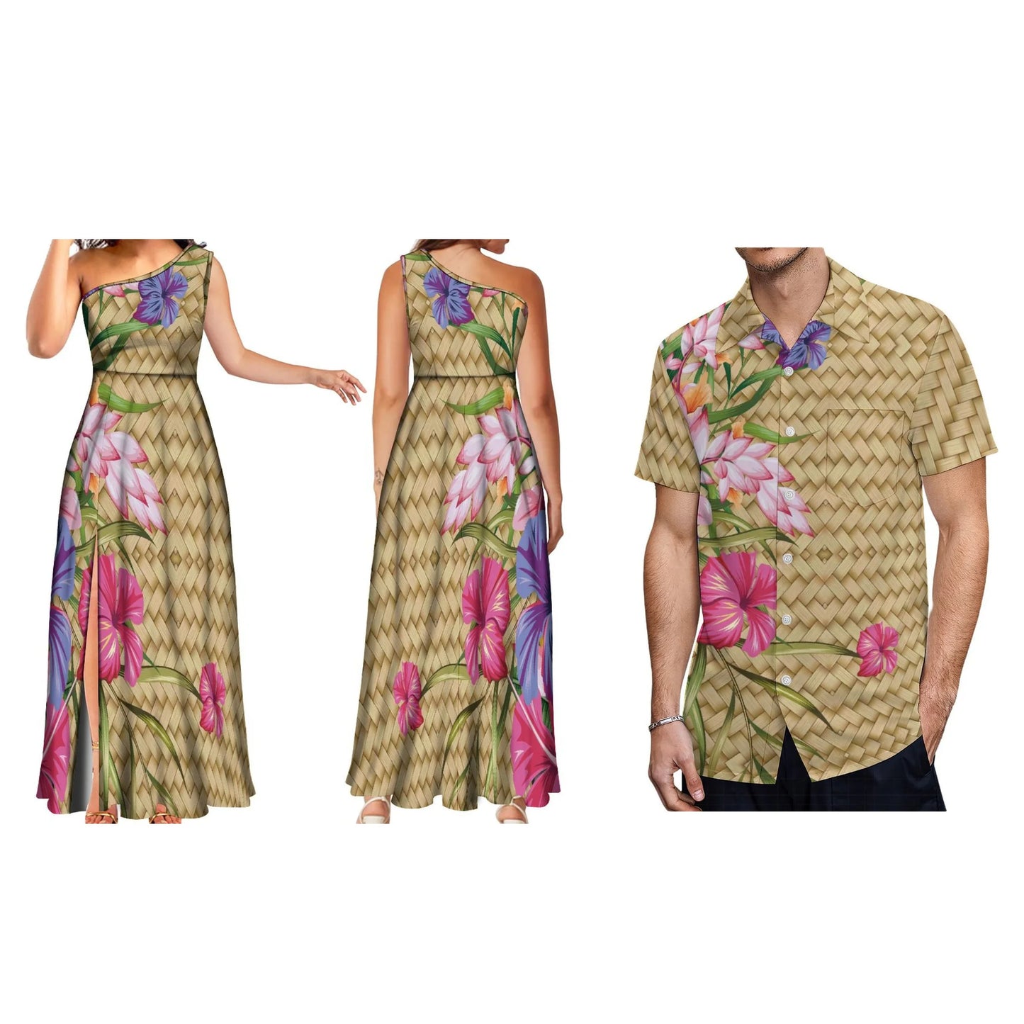 High Quality Customized Pacific Island Style Dress One Shoulder Sleeveless