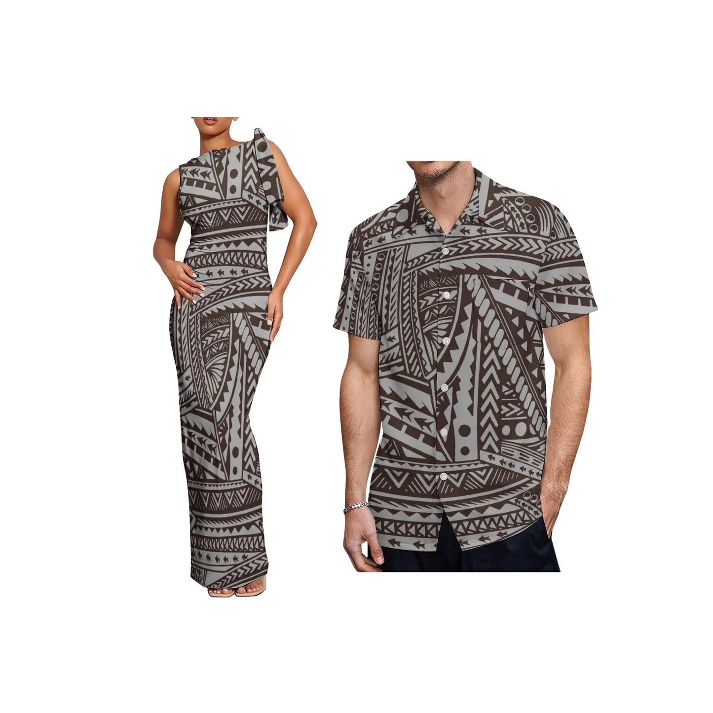 New Polynesian Island Print Dress Custom Ladies Elegant Lace up Stacked Tie-Up Wrap Sleeveless Maxi Dress