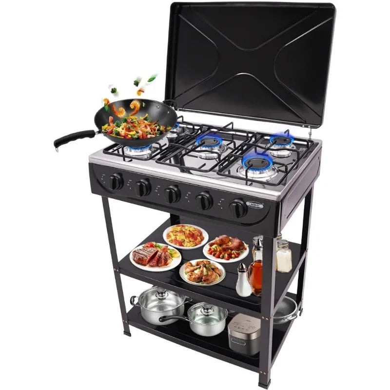 Gas Stove Outdoor 5-Burner Stove Portable Gas Stove