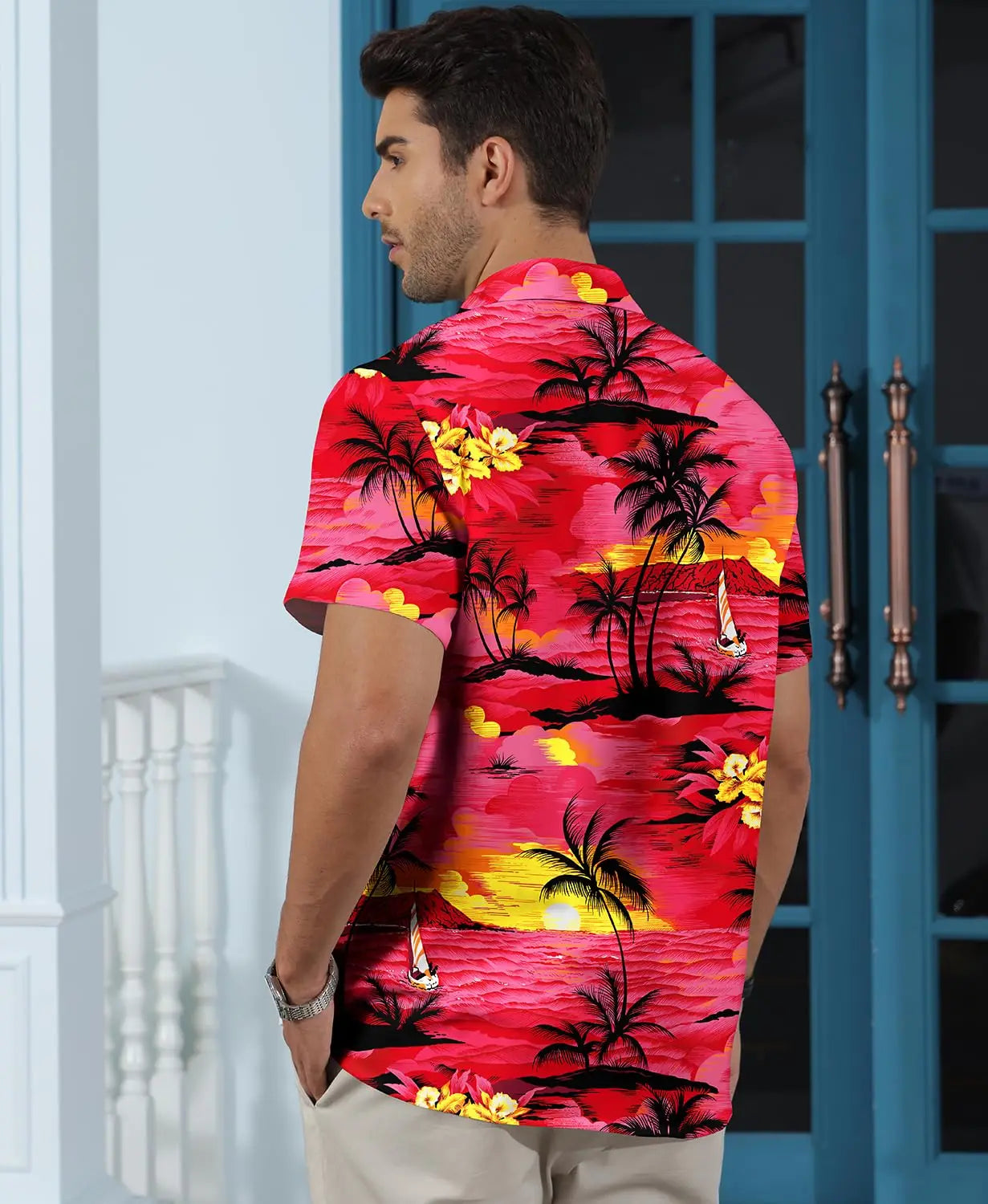 Hawaiian Shirt for Men: Beach Summer Mens Button Down Short Sleeve Shirt Tropical Vacation Casual Clothes