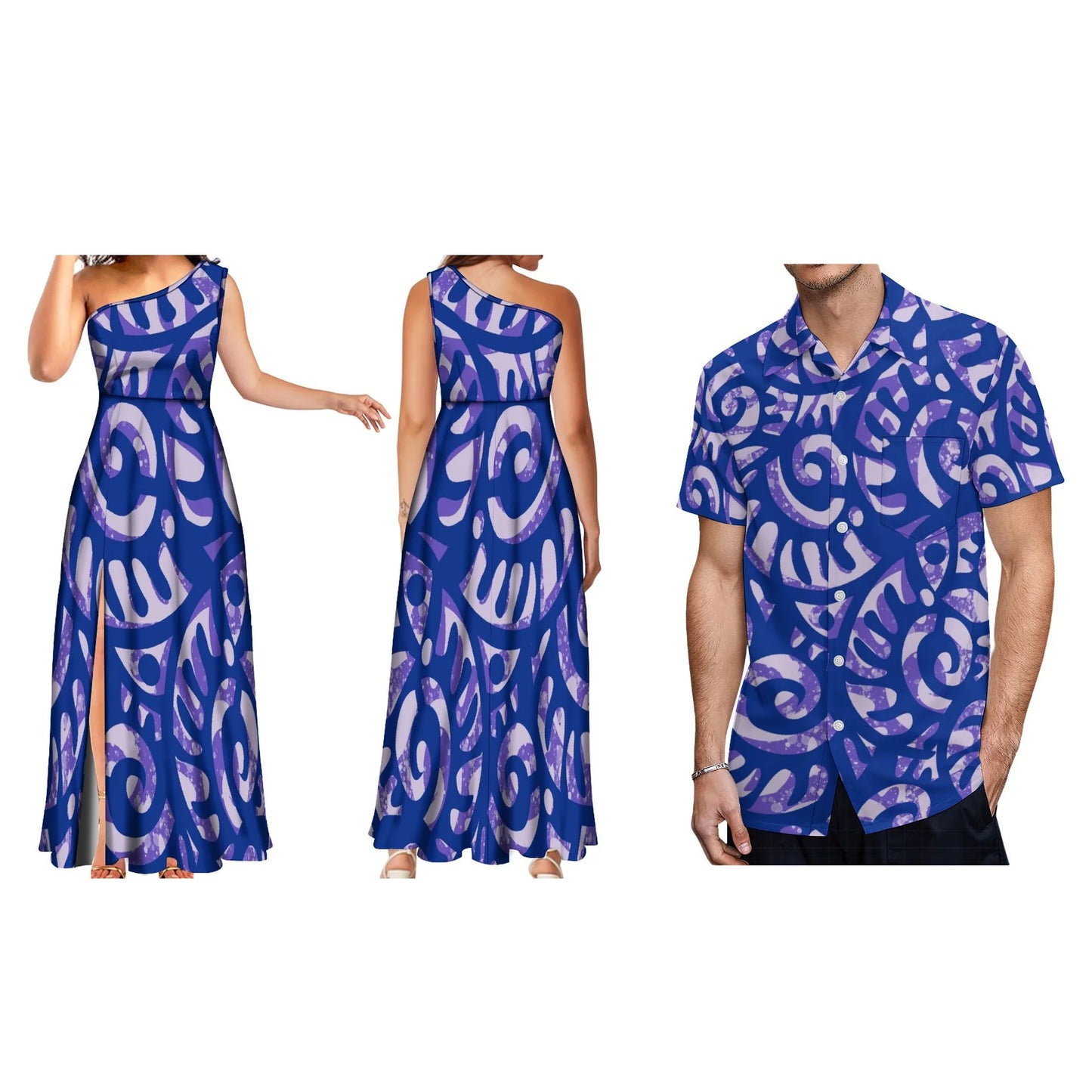 High Quality Customized Pacific Island Style Dress One Shoulder Sleeveless