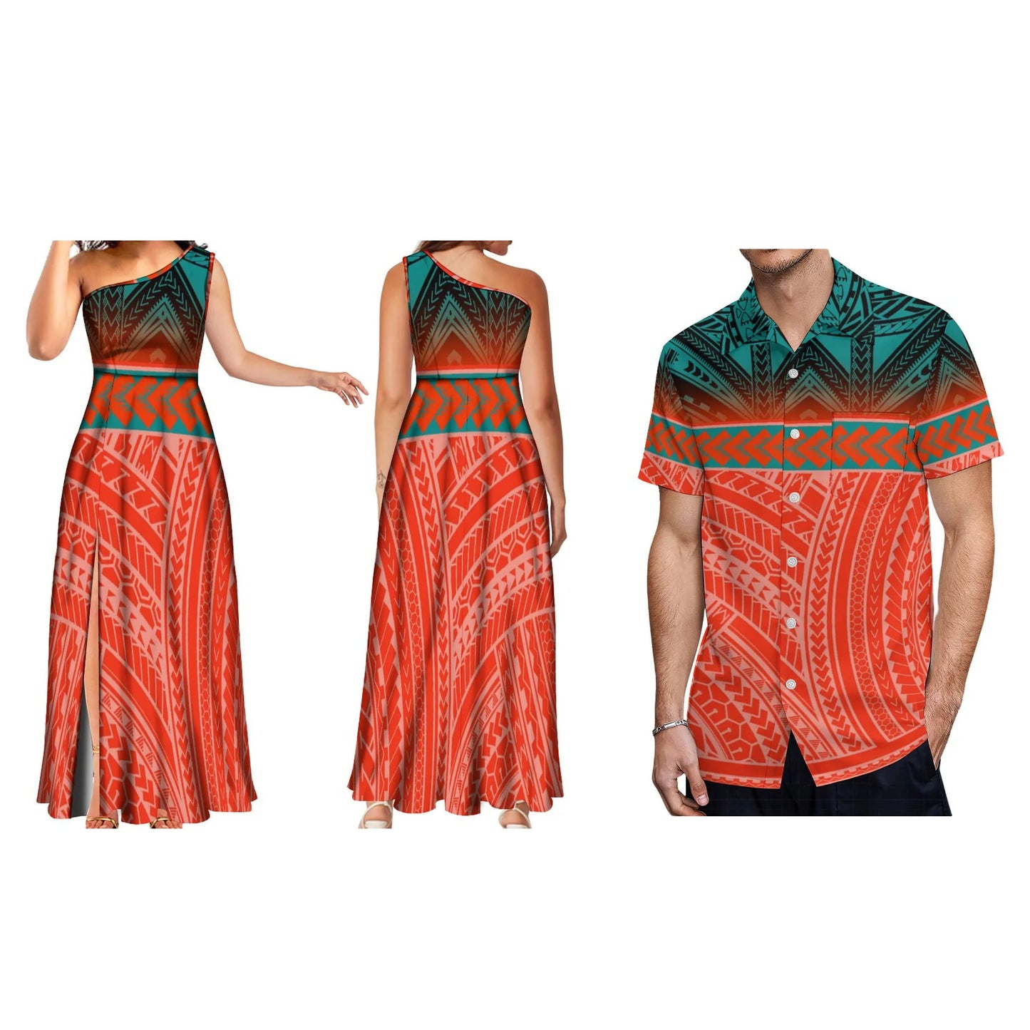 High Quality Customized Pacific Island Style Dress One Shoulder Sleeveless