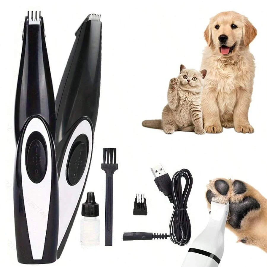 Dog Clippers Grooming Kit Hair Clipper-Low Noise Paw Trimmer- Rechargeable - Quiet Nail Grinder Shaver for Cats and Other Pets ﻿