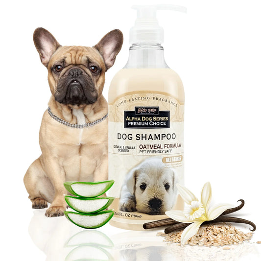 Oatmeal Grooming Shampoo with Aloe Vera, pH-Balanced, Tear-Free, Long-Lasting Fragrance, Gentle Dog Shampoo.