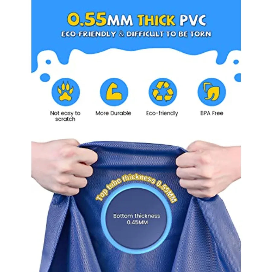 Non-Slip Splash Pad for Dog, Thickened Sprinkler Pool Summer Outdoor Water Toy Backyard Fountain.
