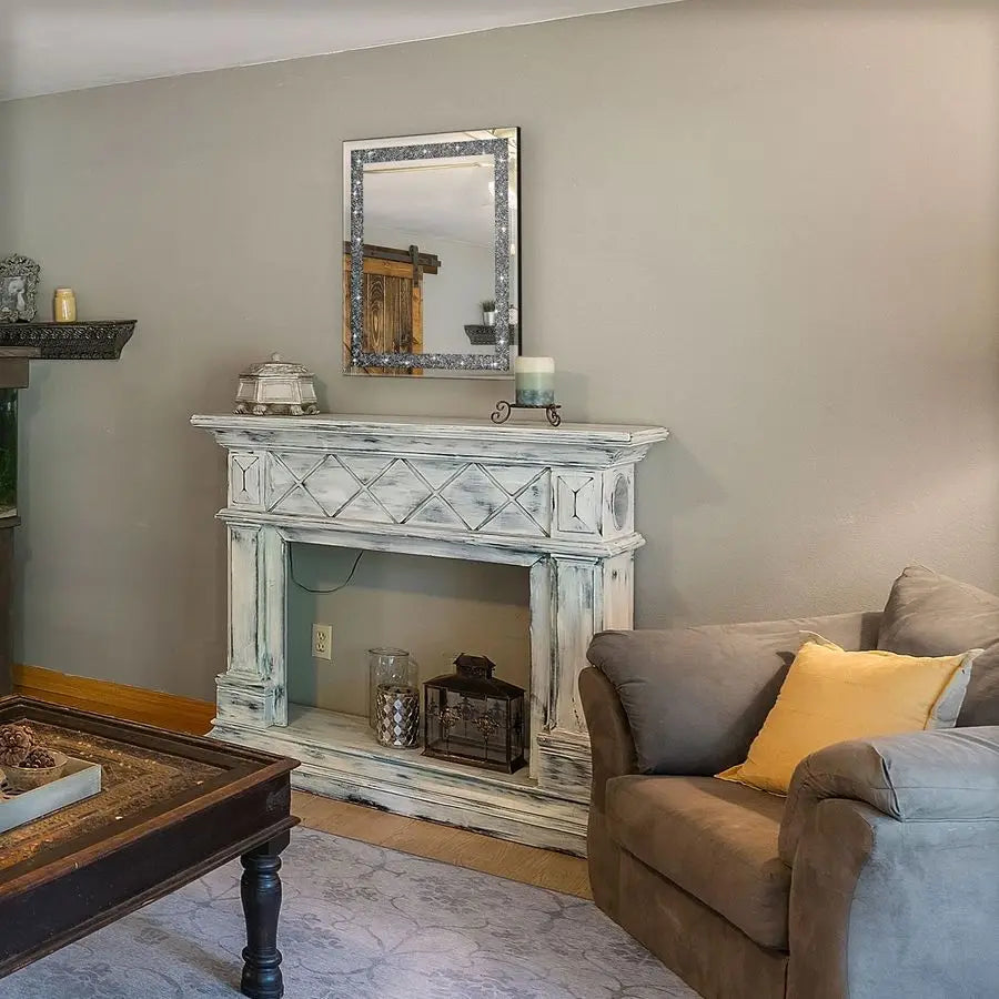 Rectangular Wall Mirror, 16 x 20, Crystal Crush Diamond, Bathroom, Entryway amp Bedroom